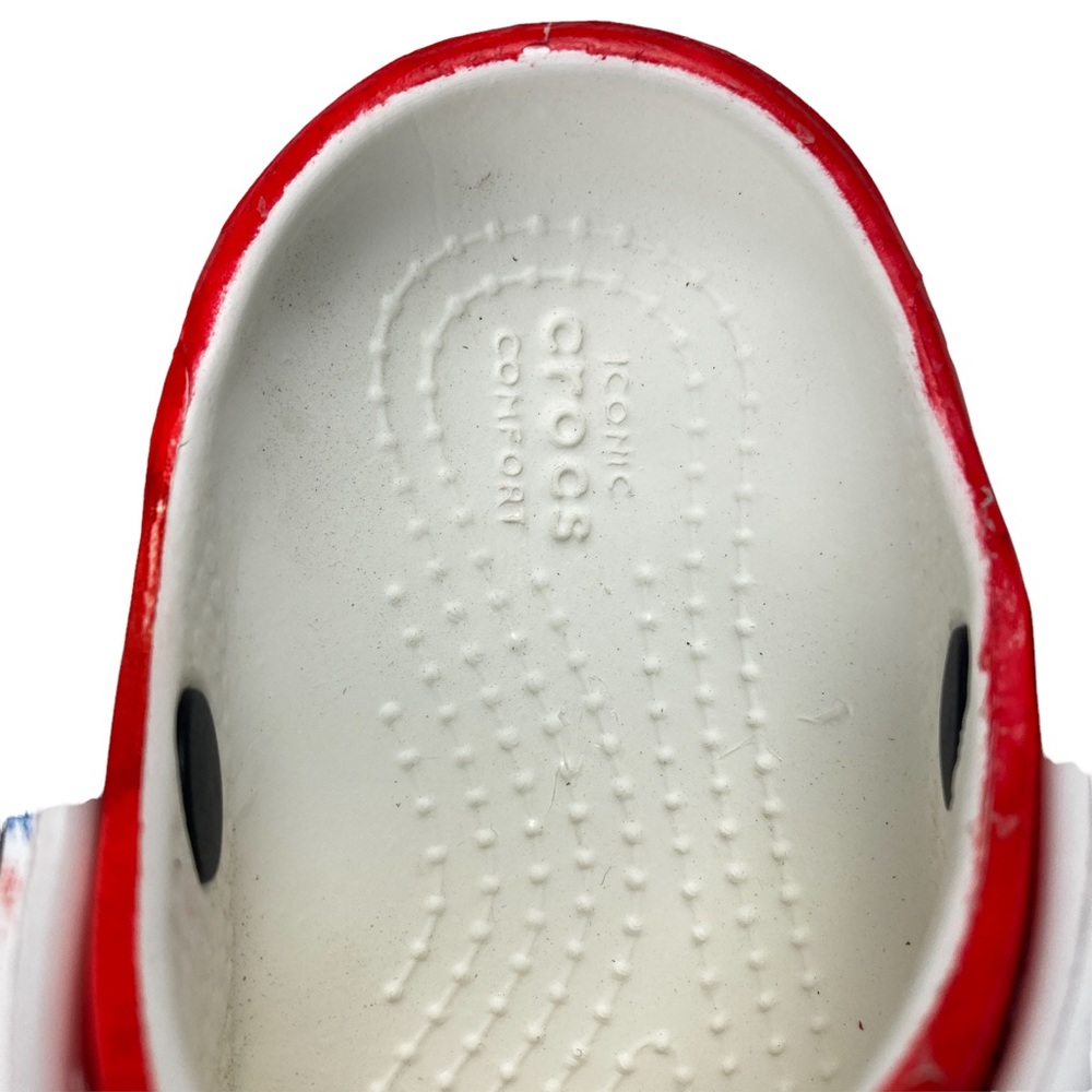 Crocs Kids Classic Toldder Tie-Dye Graphic Clog Blue/ Red/ White Size C5 - Picture 4 of 16